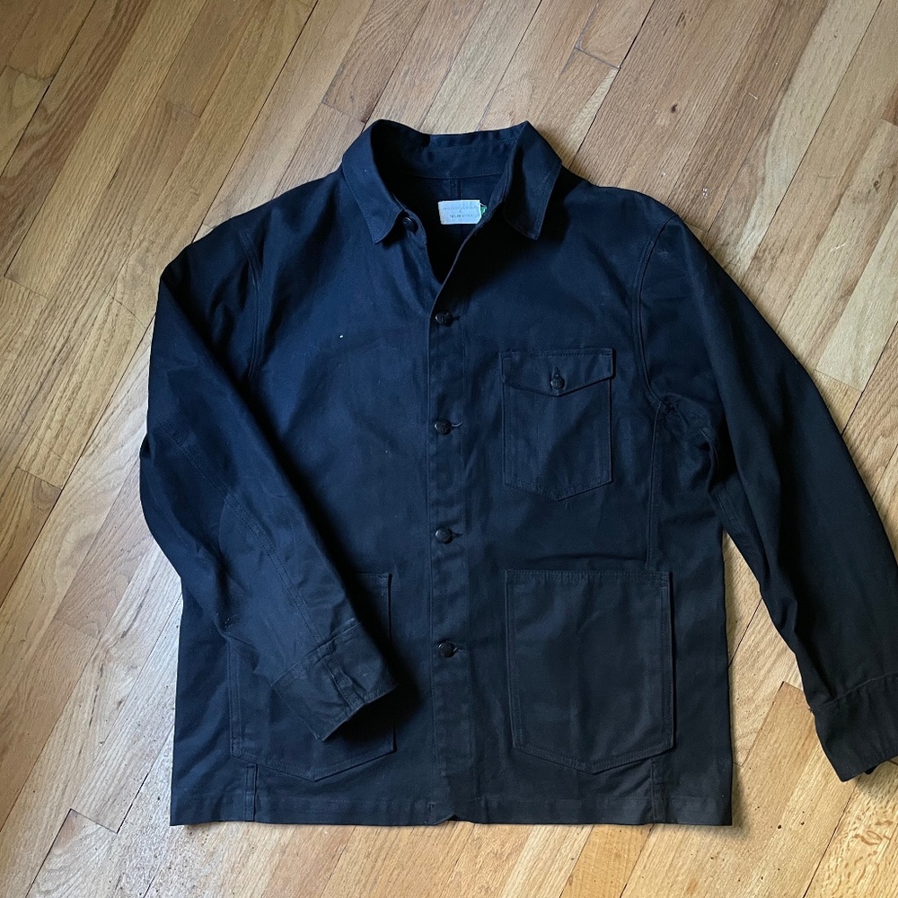 Taylor Stitch Men’s XL 44 Black Waxed “Project” Chore Jacket